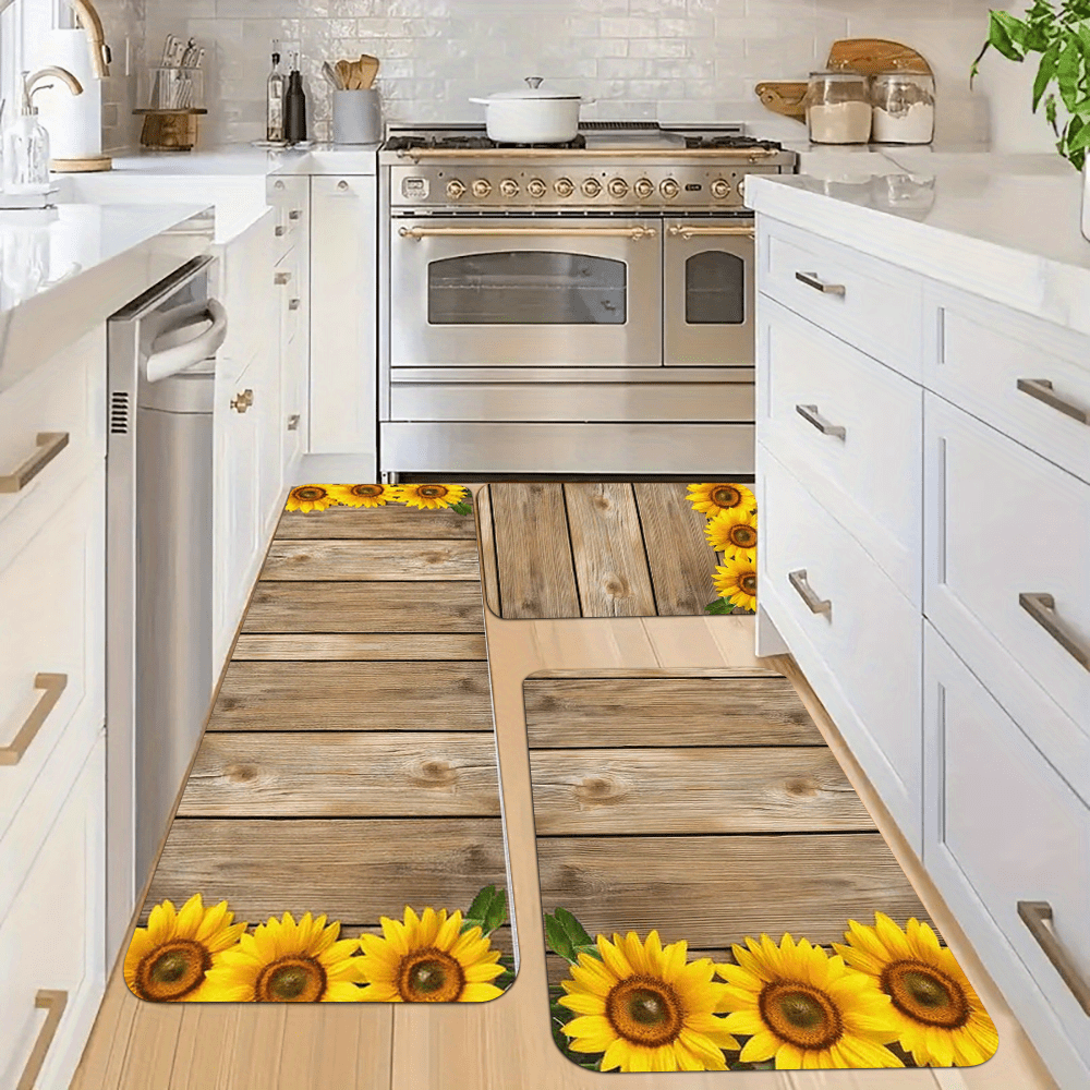 2/3pcs set of farmhouse kitchen rugs and mats, anti-slip washable, daily kitchen mat, kitchen mat decoration pet lover gift, non-slip, stain-resistant, machine washable, handmade fabric polyester floor mat, suitable for bedro