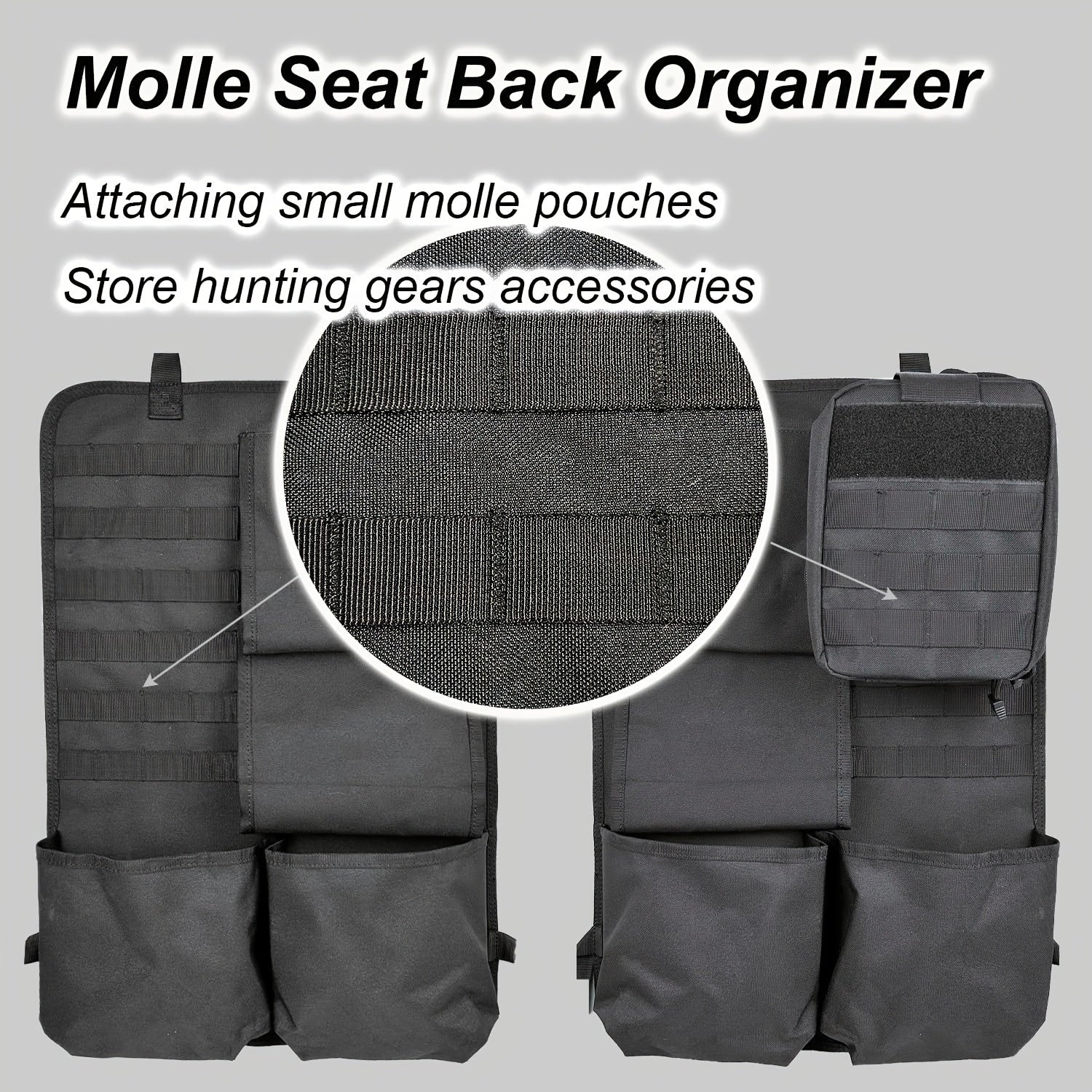 Automotive Gun Racks Vehicle Seat Back Rifle Gun Holder for Hunting Accessories Storage and Organizer, Deer/Duck Hunting Gift for Men