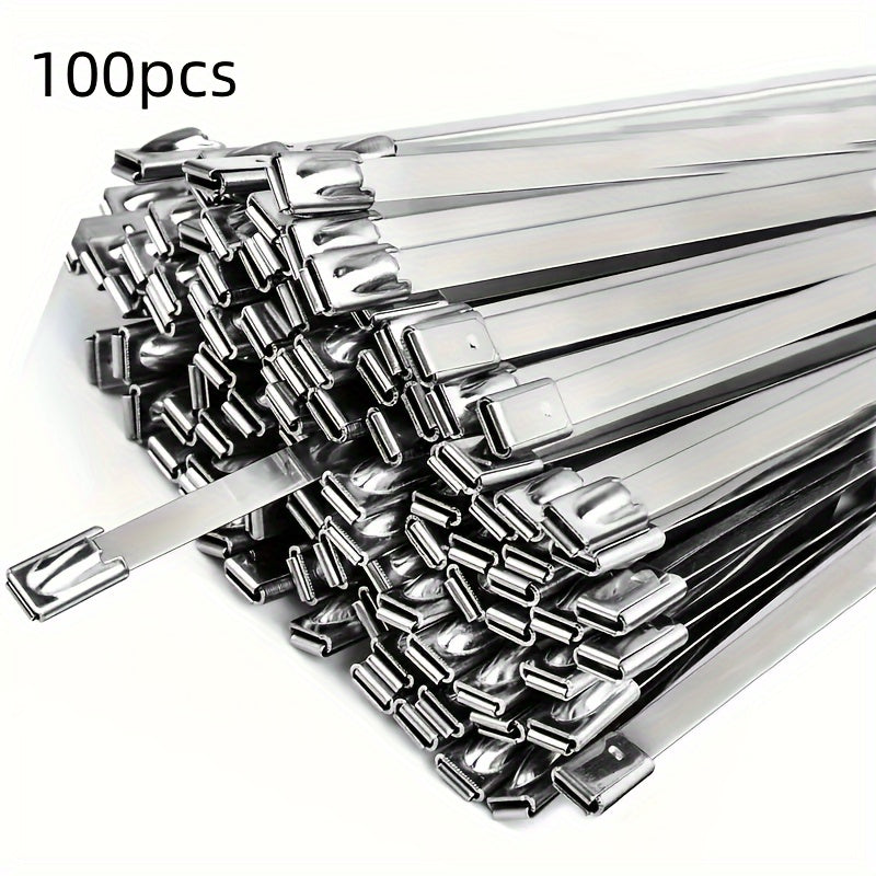 100-Pack 7.9 Inch Heavy Duty Stainless Steel Zip Ties -