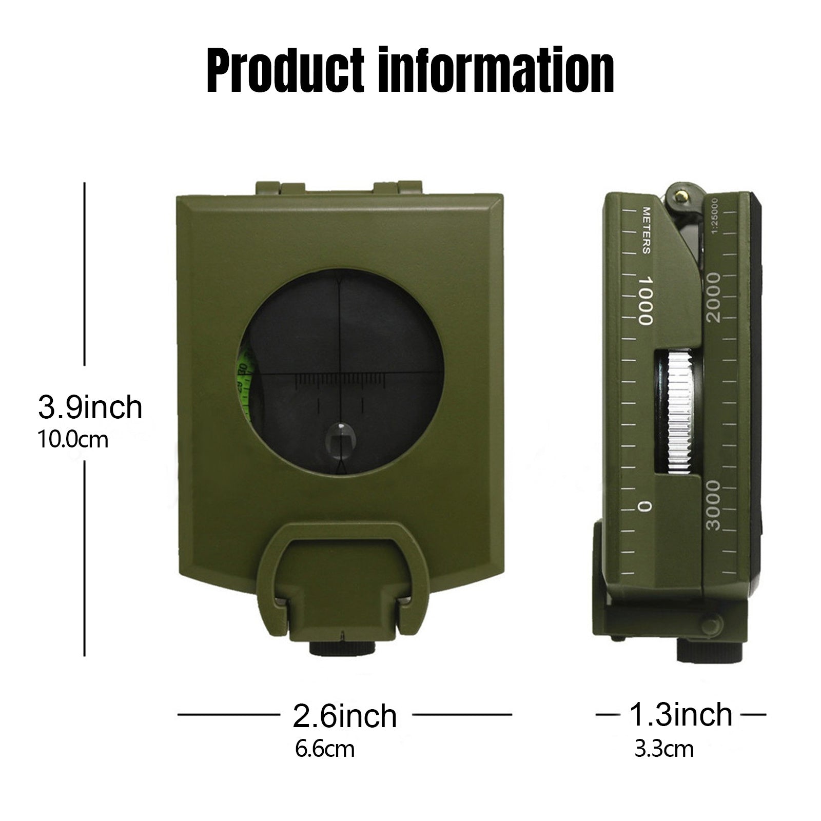 Multifunctional Luminous Dial Waterproof Anti-fog Accurate Military Compass For Hiking Camp