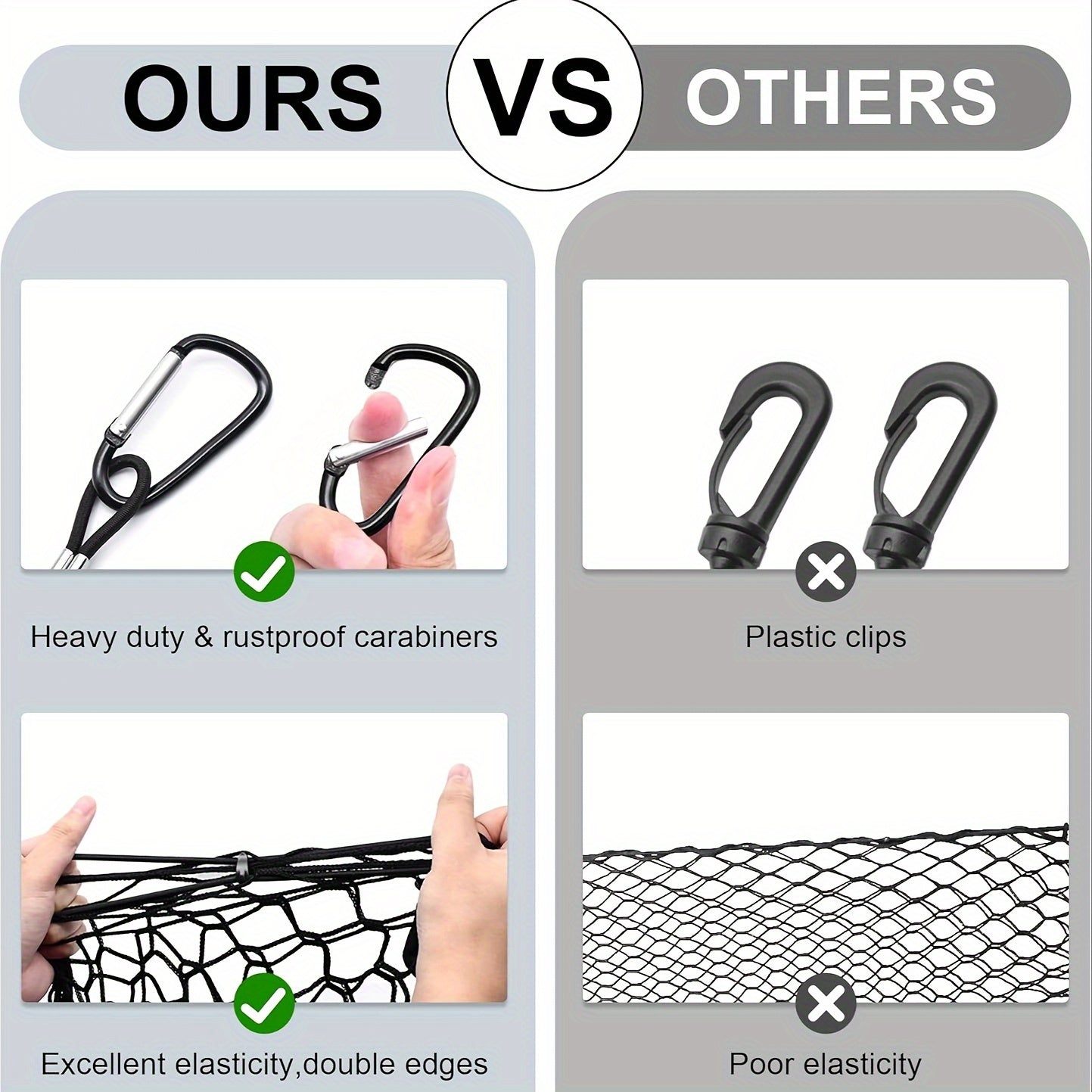 Envelope Trunk Cargo Net for Ford Maverick 2022-2024 Accessories, Heavy Duty Mountain Buckle