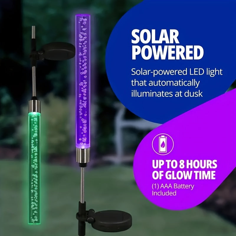 Colorful Solar Reed Bubble Stick Lamp - Lighted Holiday Displays for Courtyard, Park, Lawn, and Garden - RGB Acrylic Insert Landscape Lamp with Vibrant Colors