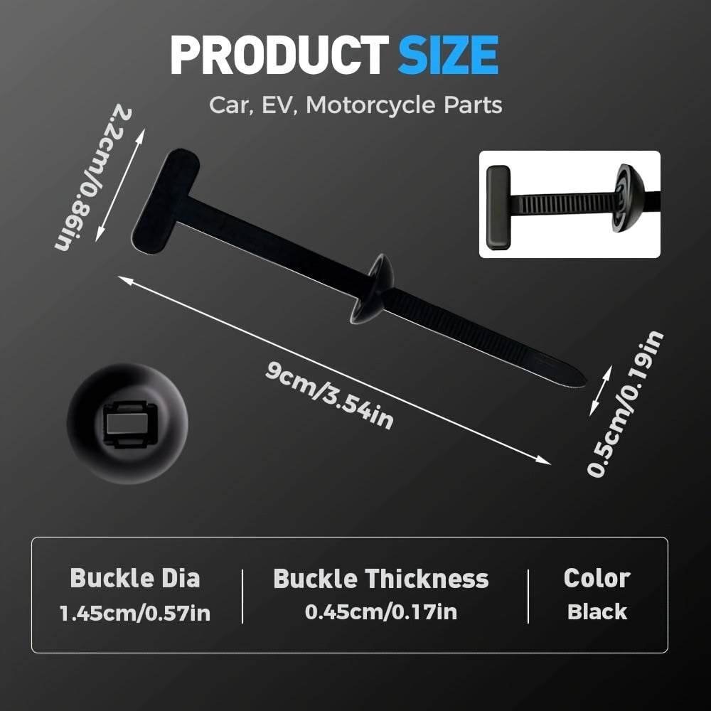 100/200/500pcs Heavy Duty Automotive Zip Ties - 3.54x0.79inch Nylon 66 Cable Ties
