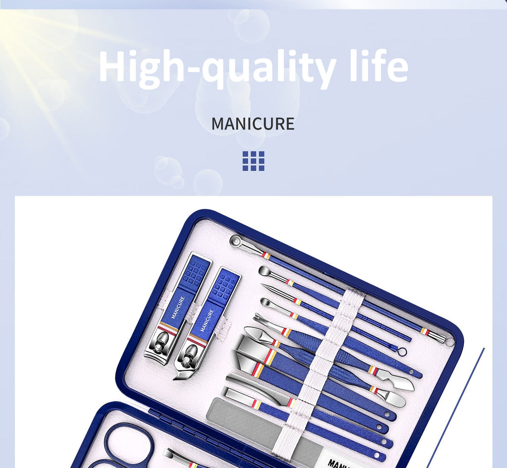 9/11/13/15/19pcs Fashion Nail Clipper Set Premium Manicure Tools for Men and Women, High-End Pedicure Kit