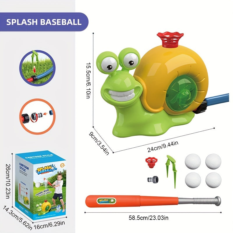 2 In1 Water Sprinkler Baseball Toy Snail Sprinkler Ball Set With 2 Sprinkler Heads Outdoor Backyard Spray Play Water Toys