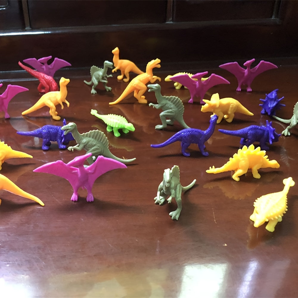 50 Soft Rubber Dinosaur Toys - Random Selection of High-Quality Plastic Mini Dinosaurs, Suitable for Ages 3-6