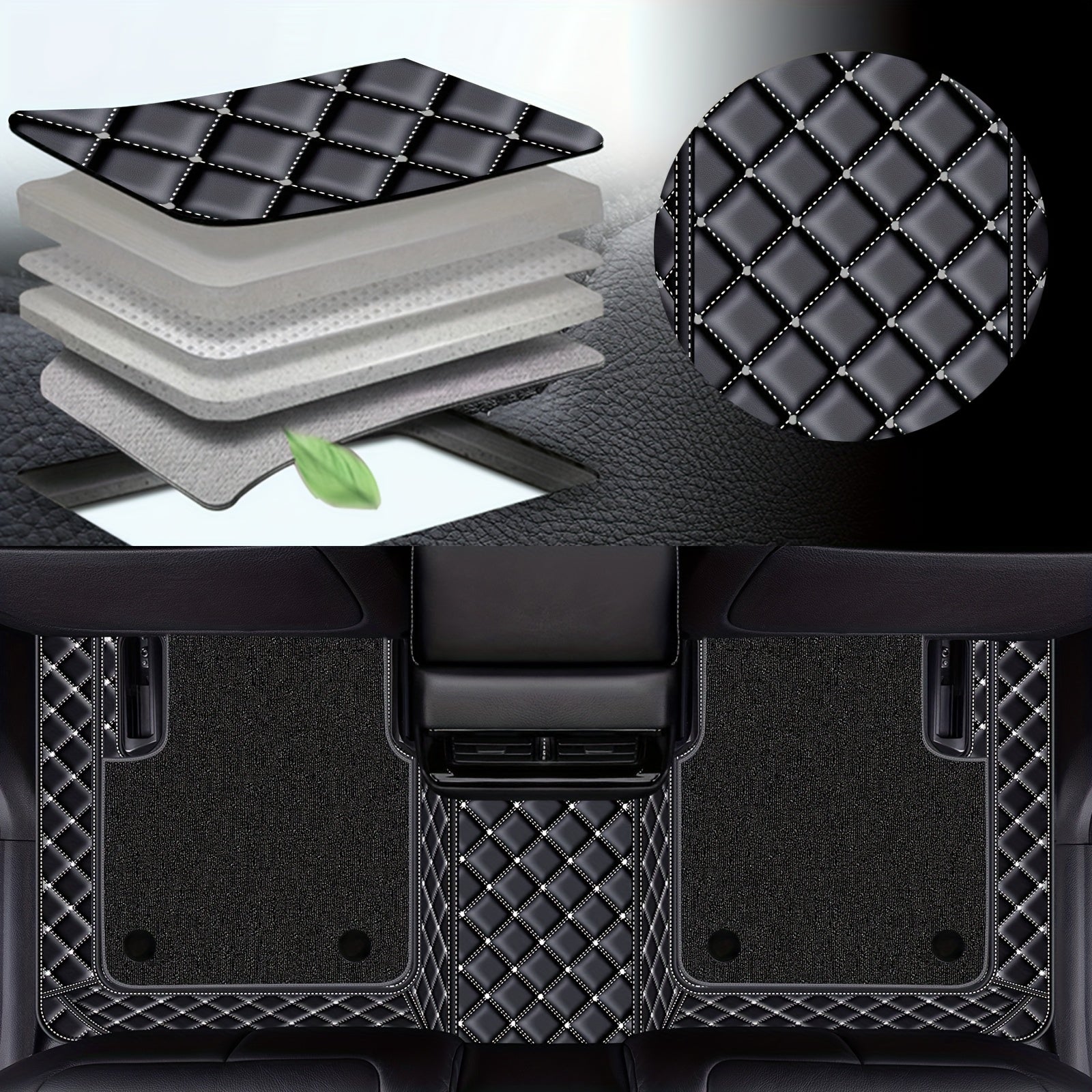 for Kia EV6 2023 PUPU LeatherPU Leathr Dual-Layer Left Hand Drive Car Floor Mats,