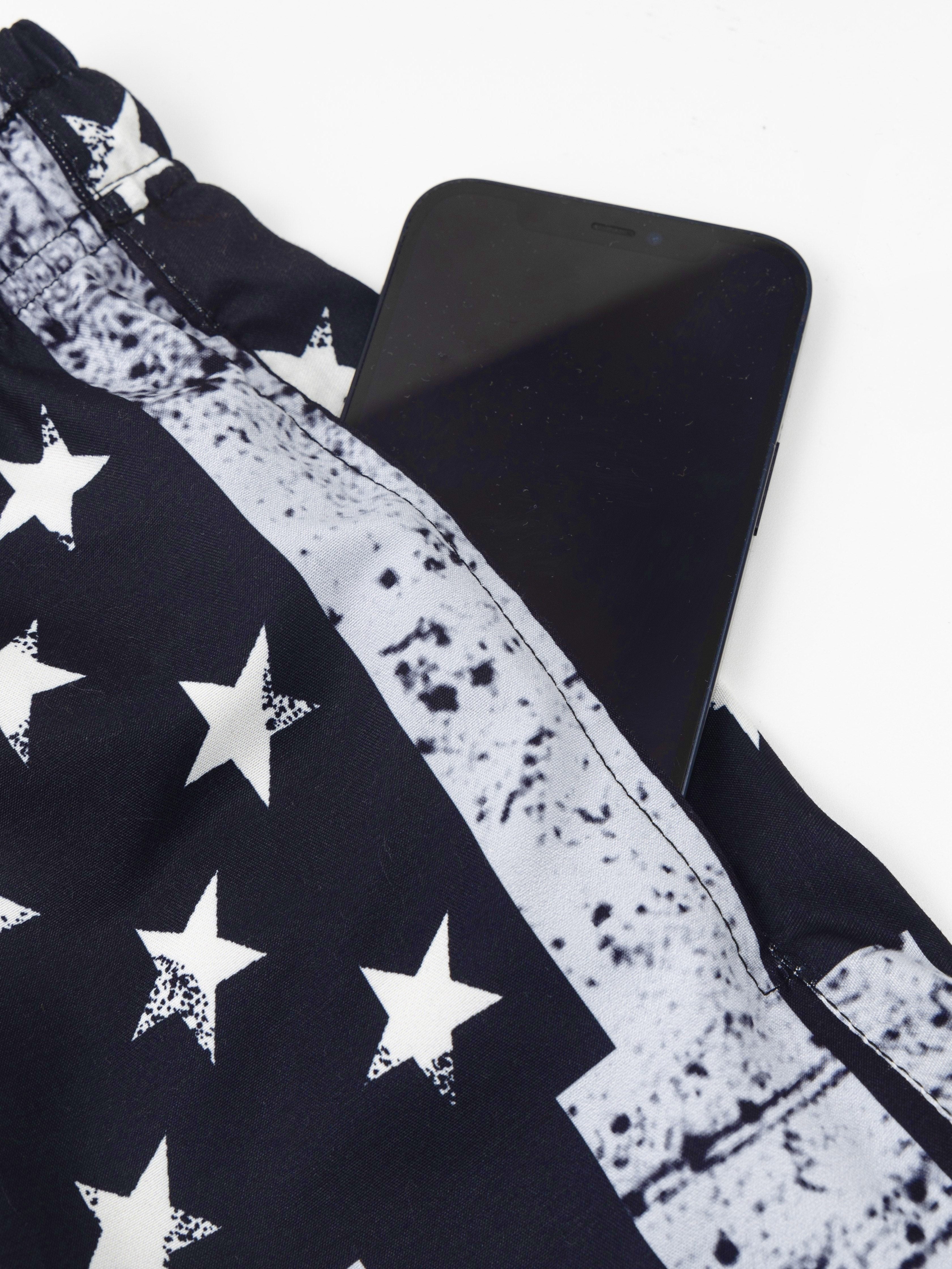 Men's Plus Size "American Flag" Graphic Shorts Beach Pants Holiday Shorts, Elastic Drawstring Sports Short Pants