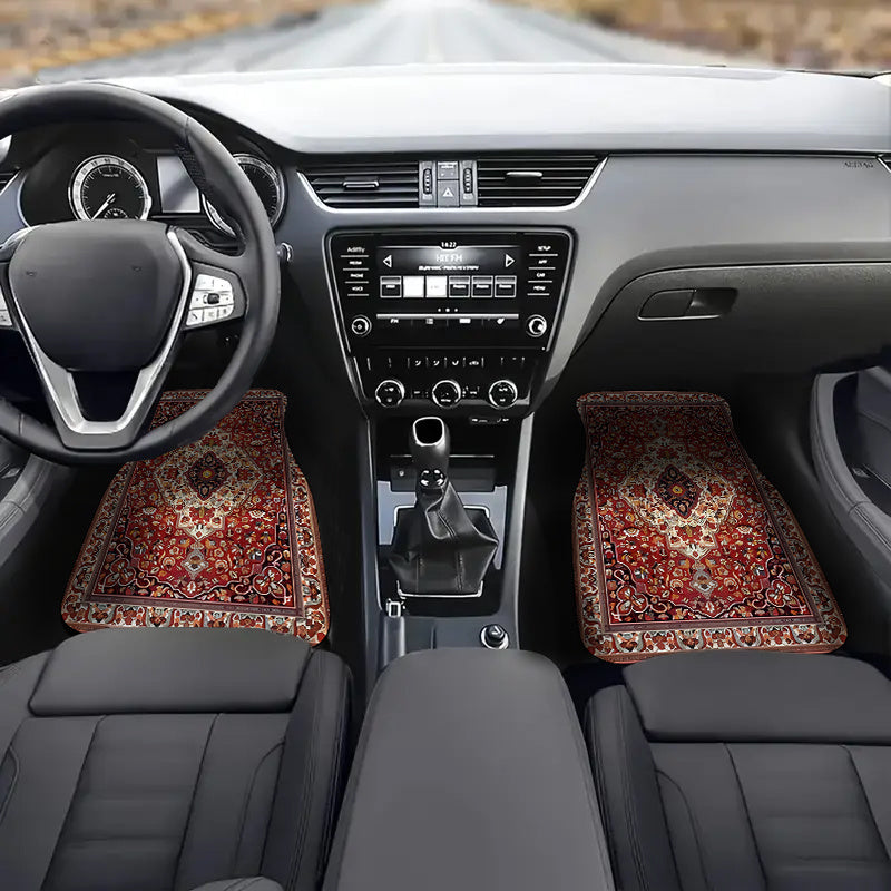 Set of 4 Universal Vintage Moroccan Car Floor Mats,