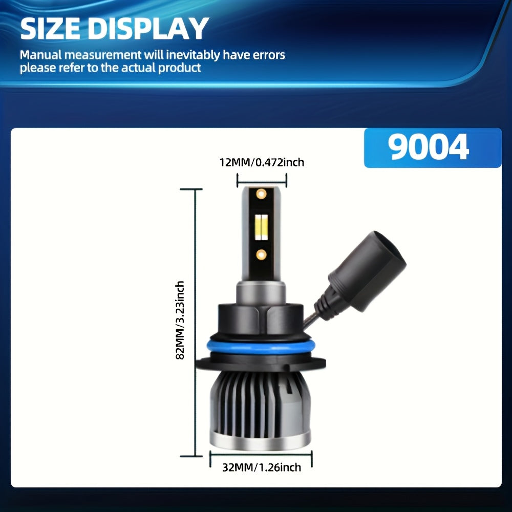 2pcs ROADSUN LED Car Headlights, 35000LM, 6000K White Light, High & Low Beam, 500% Brighter