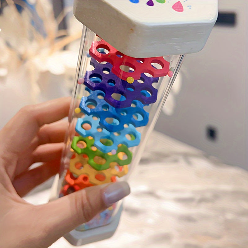 Oversized Infant Baby Early Education Wooden Rain Sound Tube Percussion Hourglass Rain Sound Tube Music Educational Toys Teaching Aids