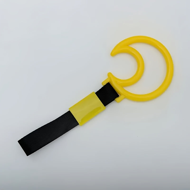 JDM Racing Moon Anti Static Car Pendant - Durable PVC & Nylon Drift Pendant with Safety Warning Ring, Multi-functional Automotive Traction Strap | Decorative & Functional Automotive Accessory