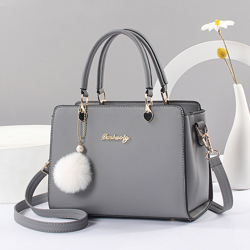 Elegant Lightweight Faux Leather Handbag - Women's Solid Color Shoulder Bag
