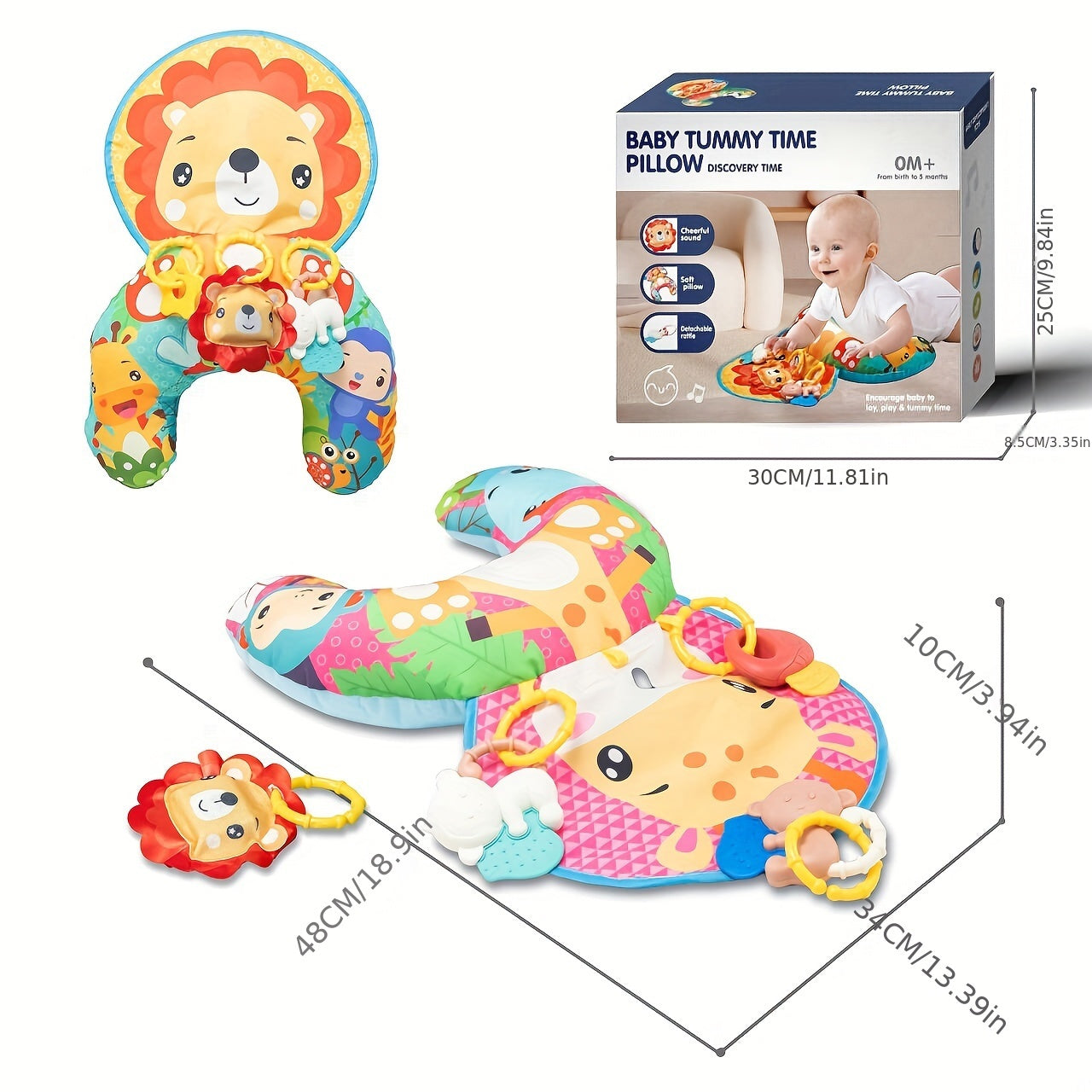 KaboLL Baby Tummy Time Pillow Activity Mat, 0-3 Years Old Developmental