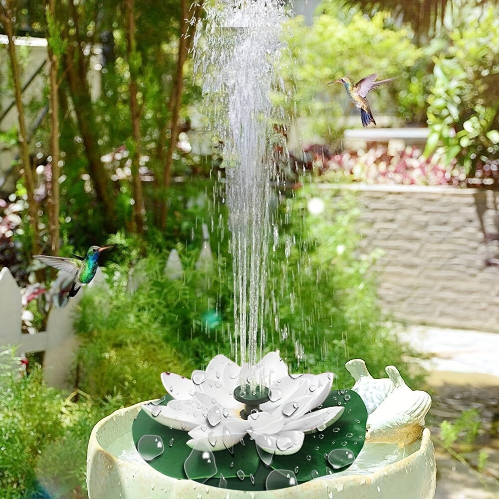 1 Set 1.5W Solar Lotus Fountain Pump, 3m/118 Inch Split Extension Cable, Upgraded To 8 Solar Fountain Nozzles, Suitable For Bird Bath, Bird Bath Drinking Water Pool, Pond And Garden Decoration Water Features (Battery Free)