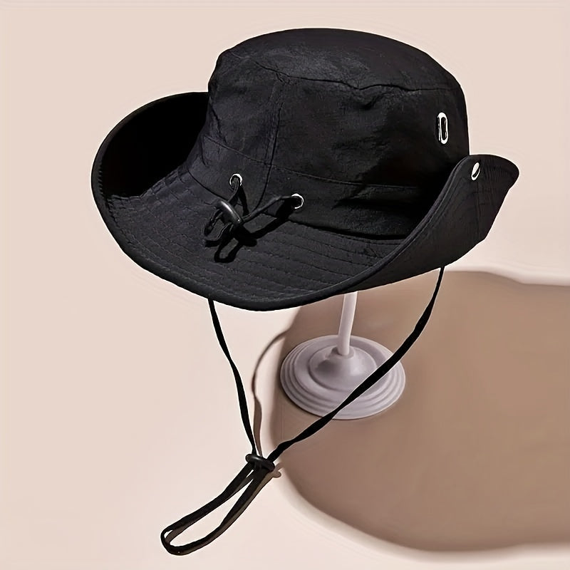 Wide Brim Fisherman Hat - djustable Unise Outdoor Sun Hat