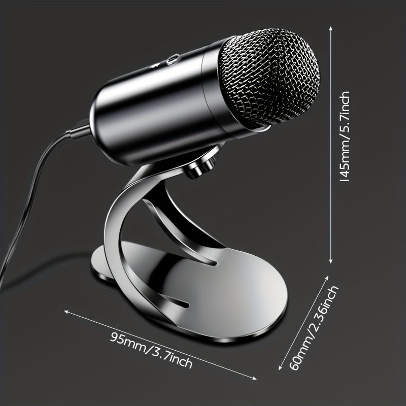 Professional USB Microphone Kit Plug & Play for Studio, E-sports, Singing The microphone used for computers is easy to use and has clear sound quality