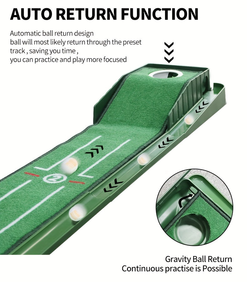 [Golf Putting Mat] HUAEN 8ft Golf Putting Mat with Alignment Guides -