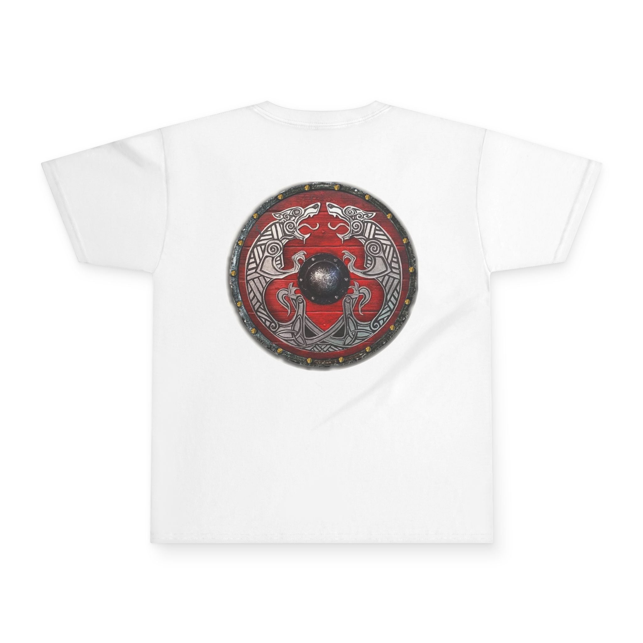Youth Tee — "Let’s Go Avikingr!" Red Viking Shield Graphic