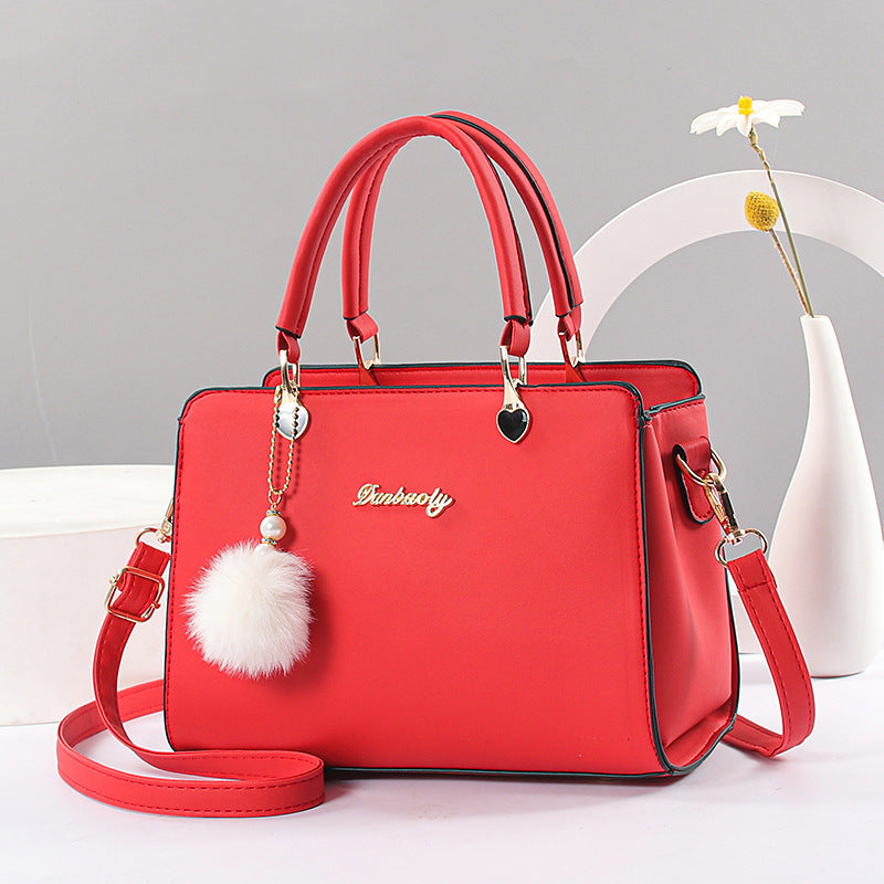 Elegant Lightweight Faux Leather Handbag - Women's Solid Color Shoulder Bag