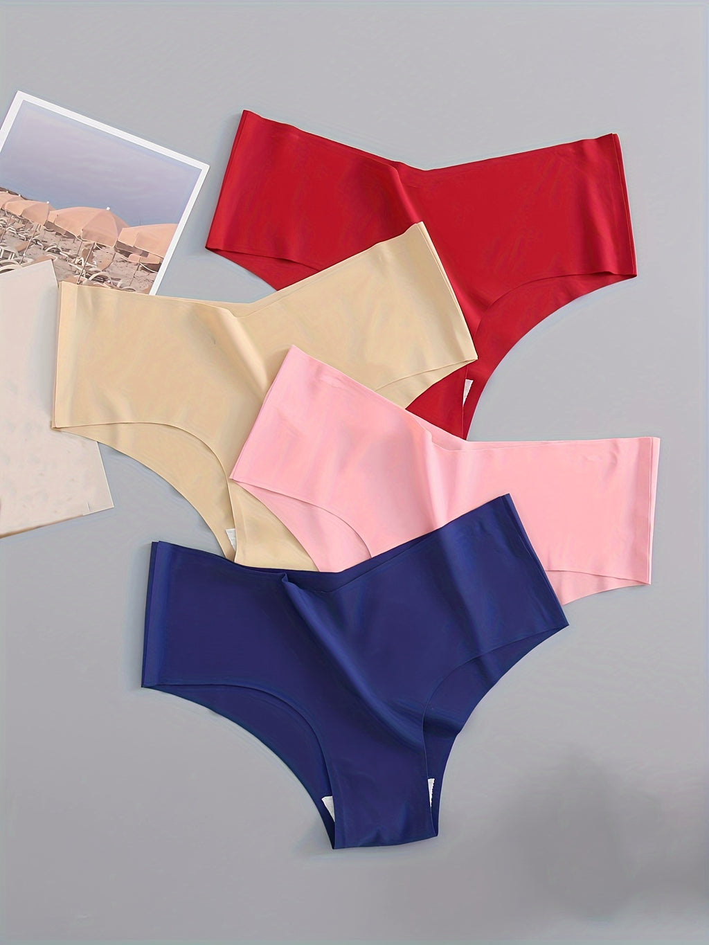 Set of Four Seamless Women'S Triangle Panties for Comfortable Sports Wear.