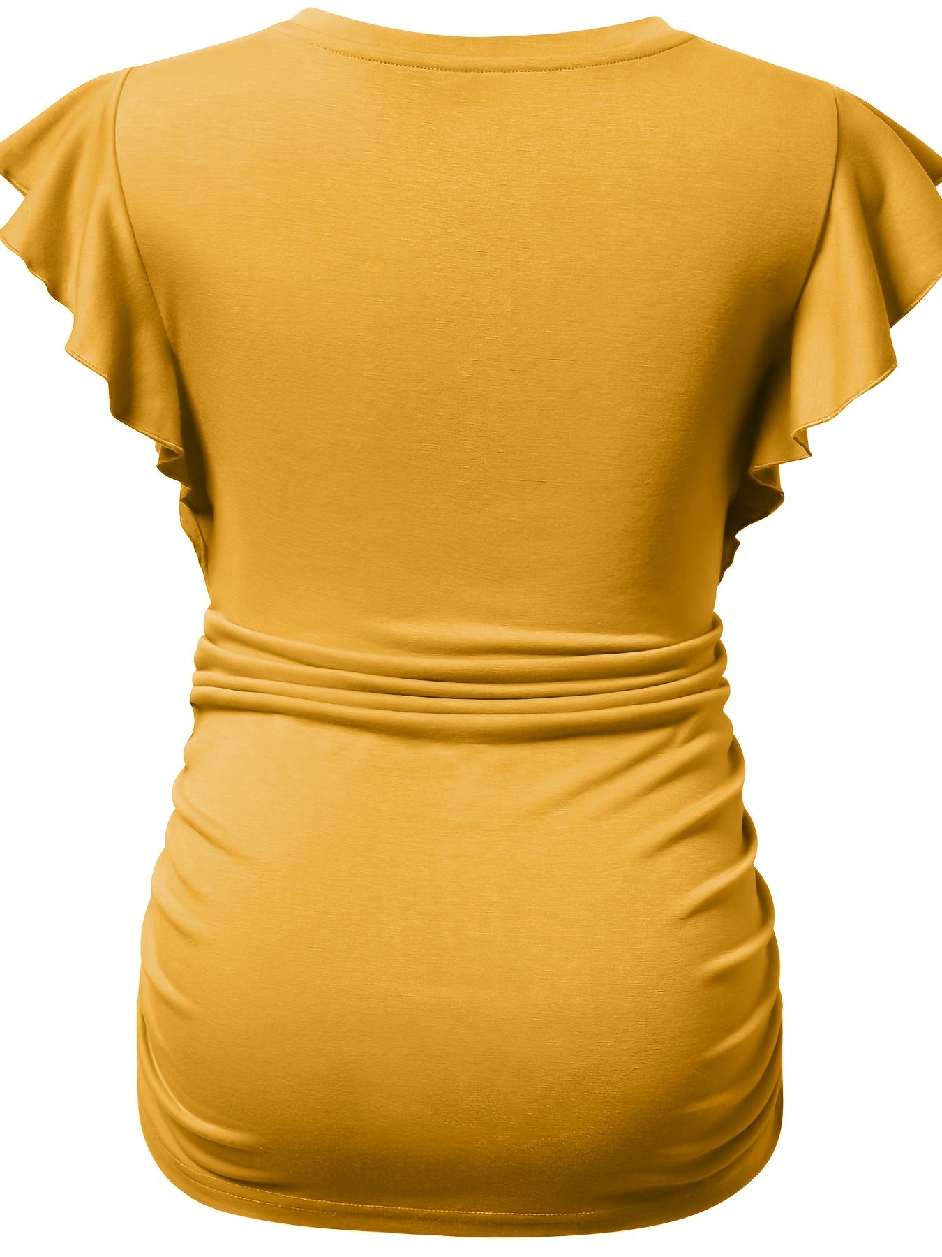 Women's Maternity Casual Ruffled Slim Fit V-neck T-shirt For Summer Holiday