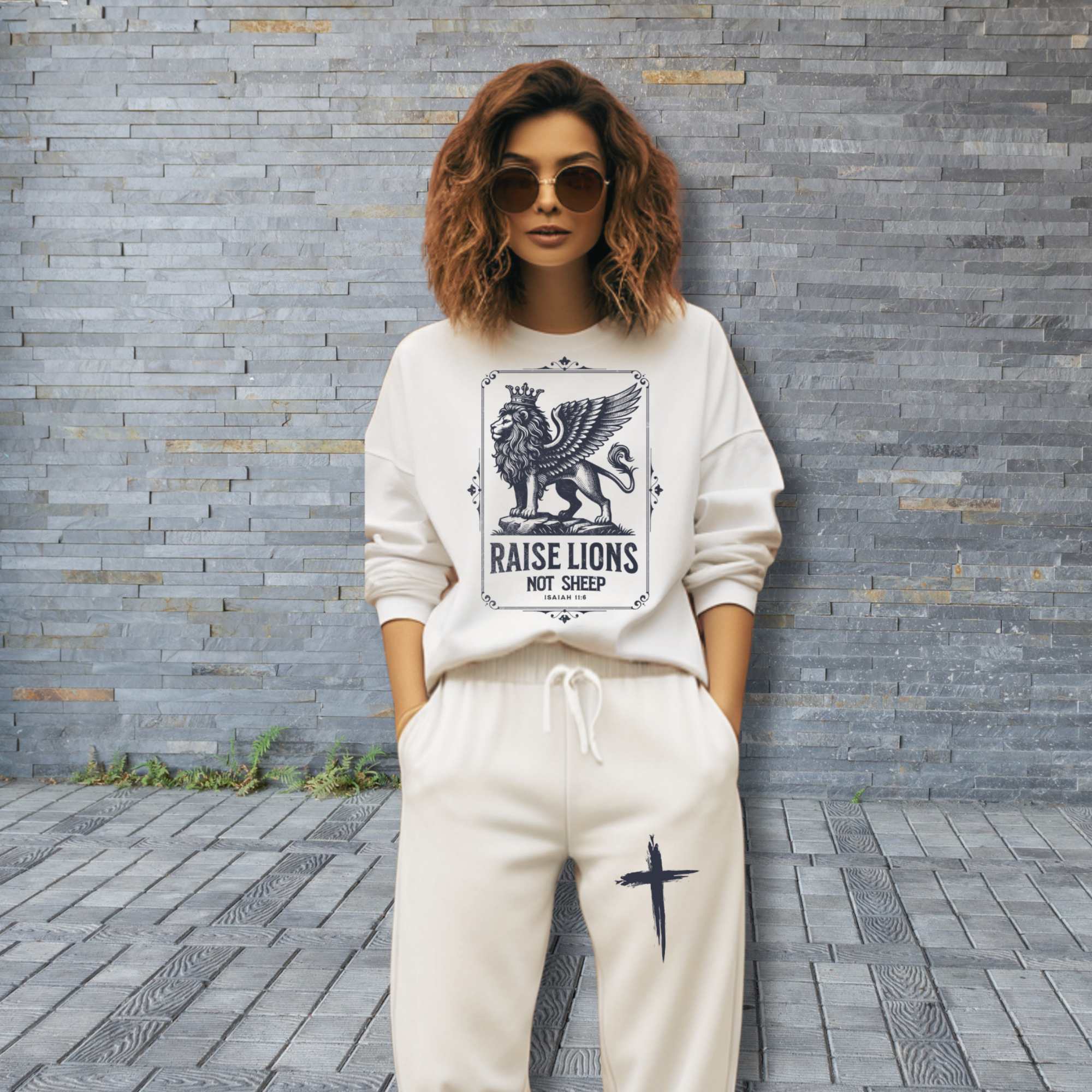Raise Lions not sheep FULL sweatsuit I Christian Apparel