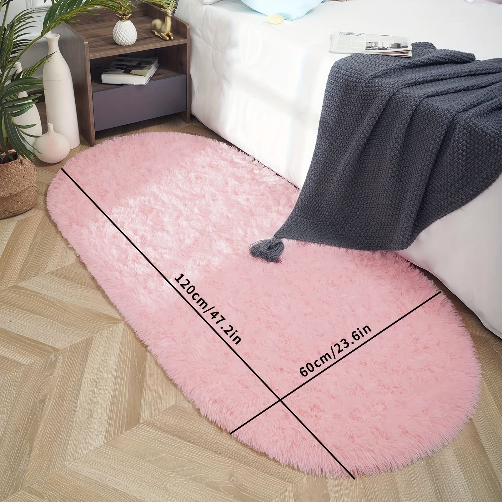 Luxurious Light Gray Plush Bedroom Mat - Soft, Skin-Friendly & Easy Care, Non-Slip Backing, Cozy Warm Mat for Home Decor, Rugs for Bedroom