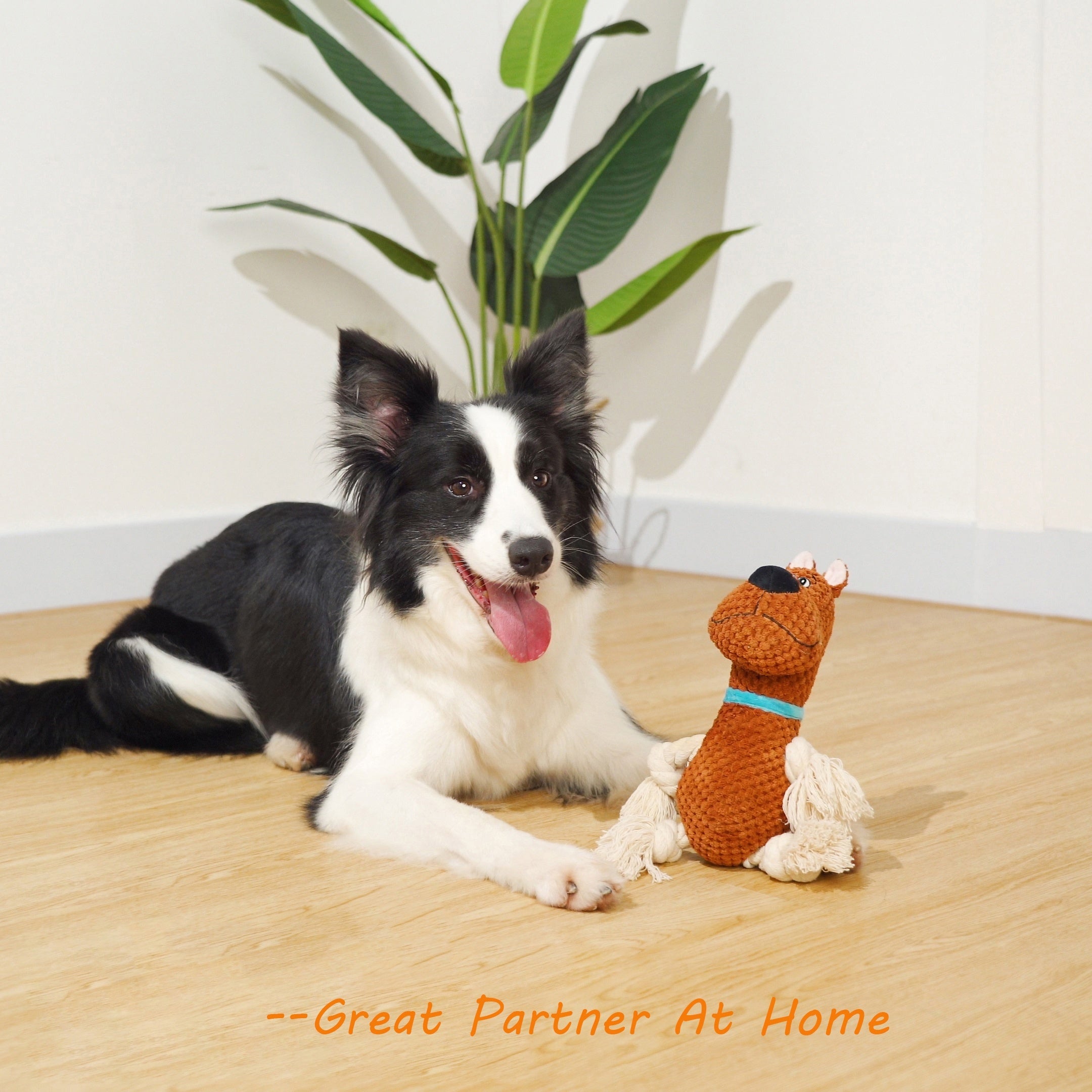 FunBite Squeak Toys - Interactive Tough Plush Rope Toys for Medium Large Aggressive Chewers, Stuffed with Crinkle Paper, Squeaky Dog Chew Toy for Outdoor Puppy Playtime