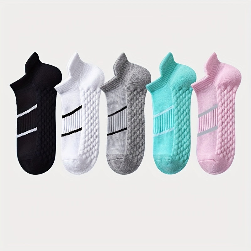 5 Pairs of Thin Mesh Men's Professional Sports Socks, Breathable Sweat-absorbing Anti-odor with Ear Lifting Heel Guard