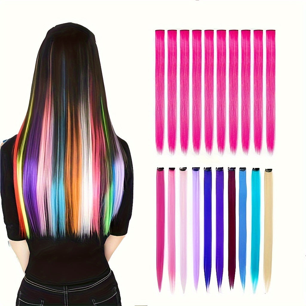 10 Pack HUAQIN Clip-In Hair Extensions for - 18 Inch
