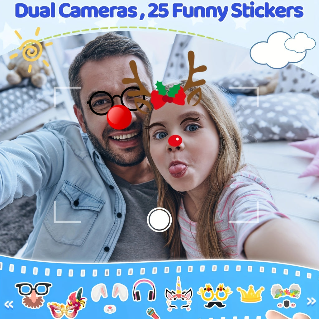 Kikapabi Kids Smart Phone Toys, Touchscreen HD Dual Camera Cell Phone for Kids, Birthday Gifts Dinosaur Toddler Play Phone for Boys 3-10, Travel Toy with 8GB SD Card Halloween Christmas Gift