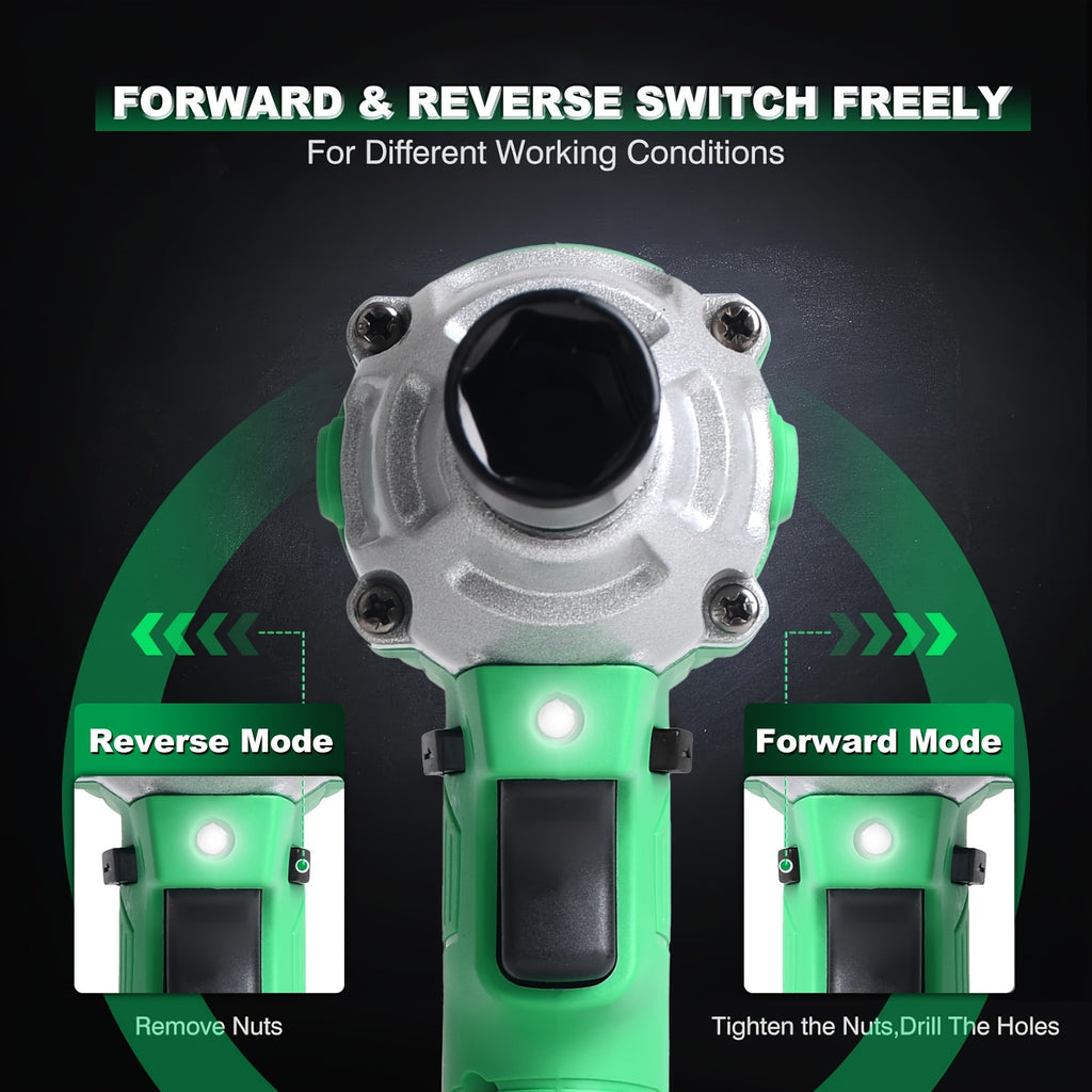 Powerful 20V Cordless 1/2-Inch Brushless Impact Wrench Kit - 320 Nm High Torque