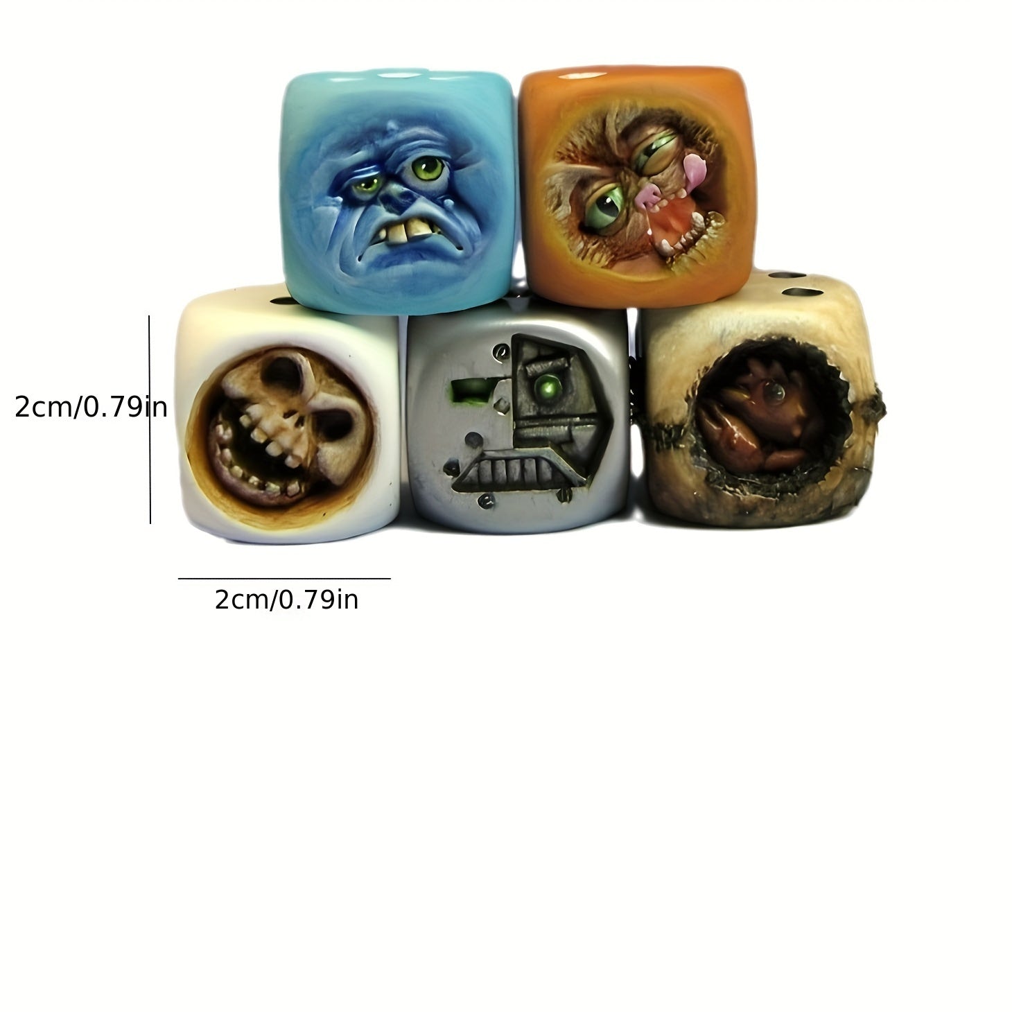 Monster Dice Halloween Tabletop Game Toys Props Resin Monster Dice