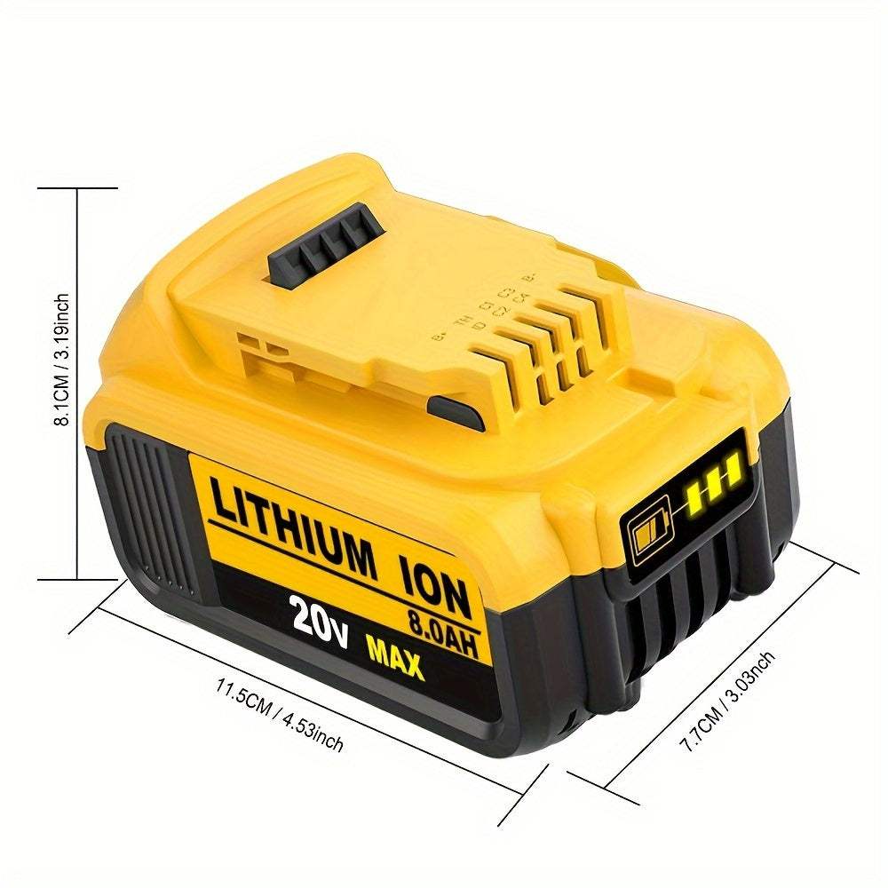 1/2-Pack 8.0Ah Replacement for Dewalt 20v Max XR Lithium-Ion Batteries