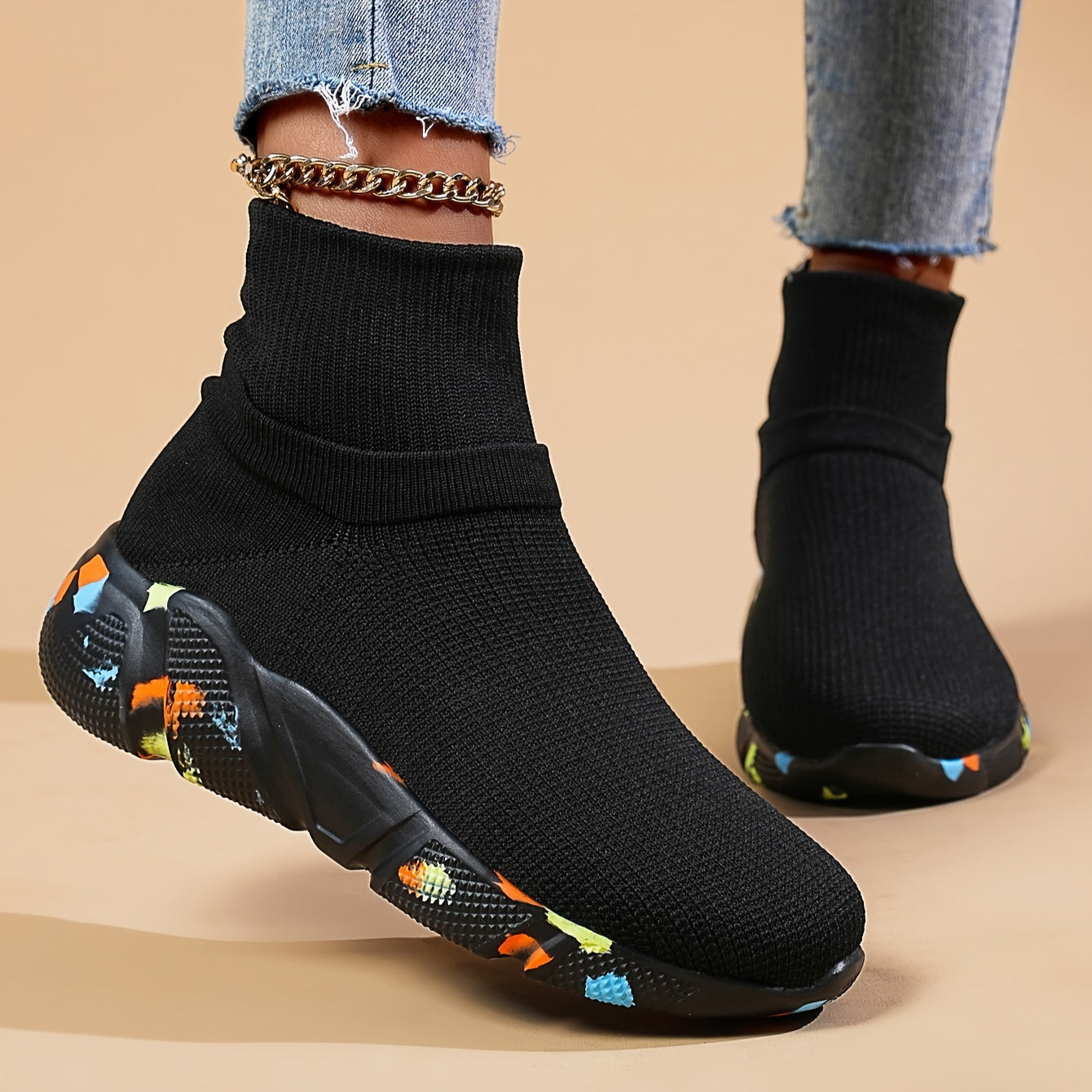 Women's Mesh Sports Shoes, Comfort Knit Low Top Running Shoes, Casual Breathable Walking Slip-On Shoes