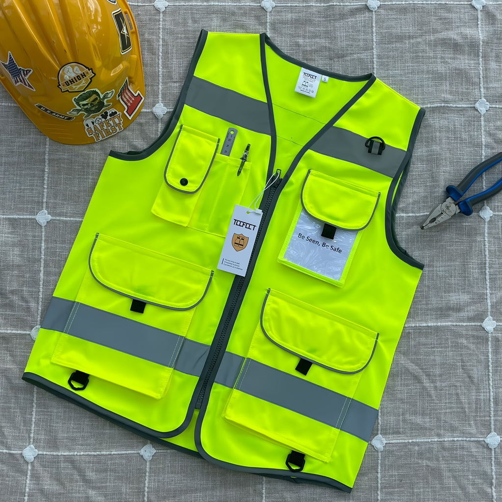 TCCFCCT Bison Series ANSI/ISEA 107-2020 Compliant Safety Vest for Men & Women - Reflective Vest