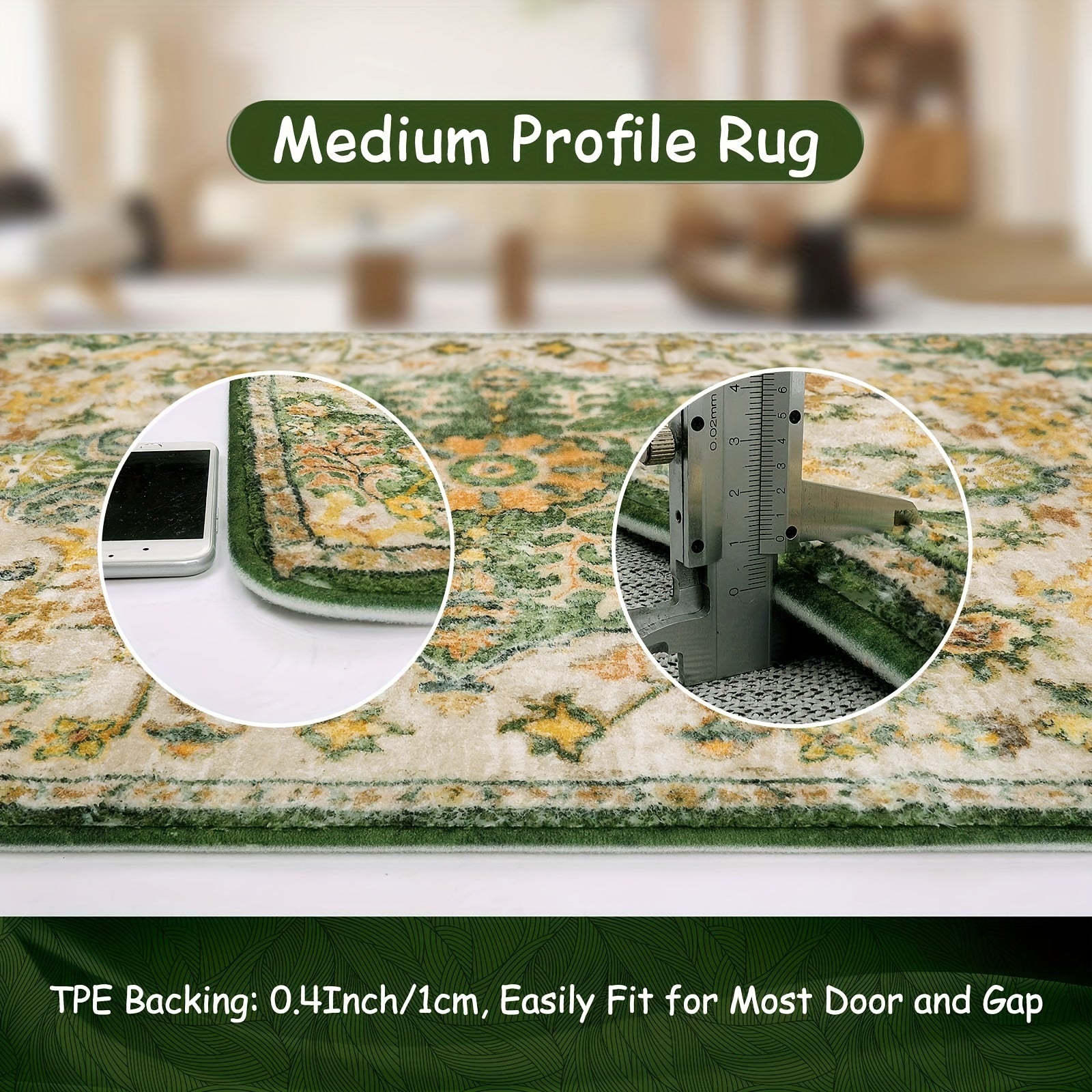 Bohemian Floral Medallion Area Rug - Small Rugs For Bedroom Soft Bathroom Mat, Machine Washable Indoor Throw Front Door Carept For Bathroom Sink Dressing Room Foyer, Yellow/Green/Multi