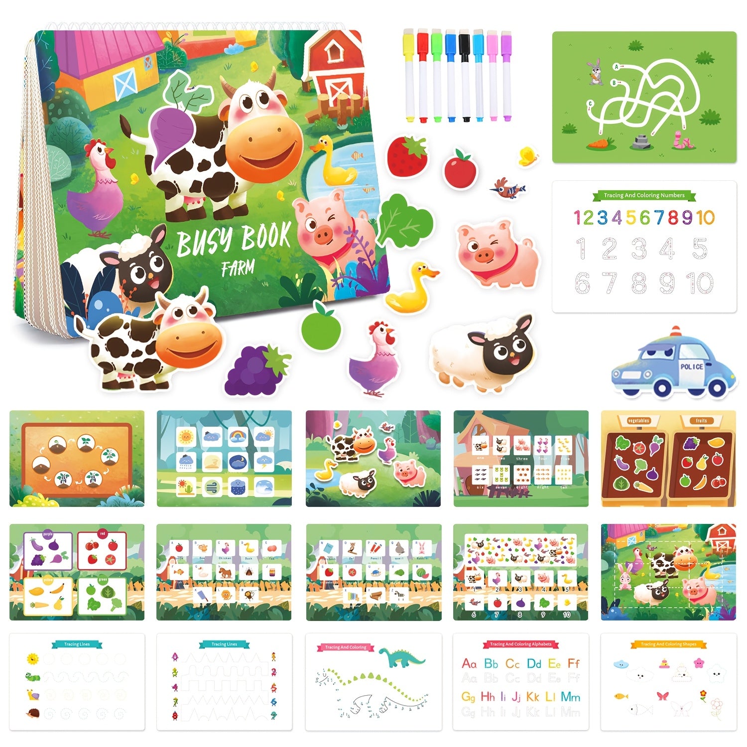 Shining Energy Busy Book: Preschool Learning Activities Kids Age 3 4 5 Toys Newest 32 Themes Educational Autism Learning Material Gifts Boys Girls Halloween Christmas Gift