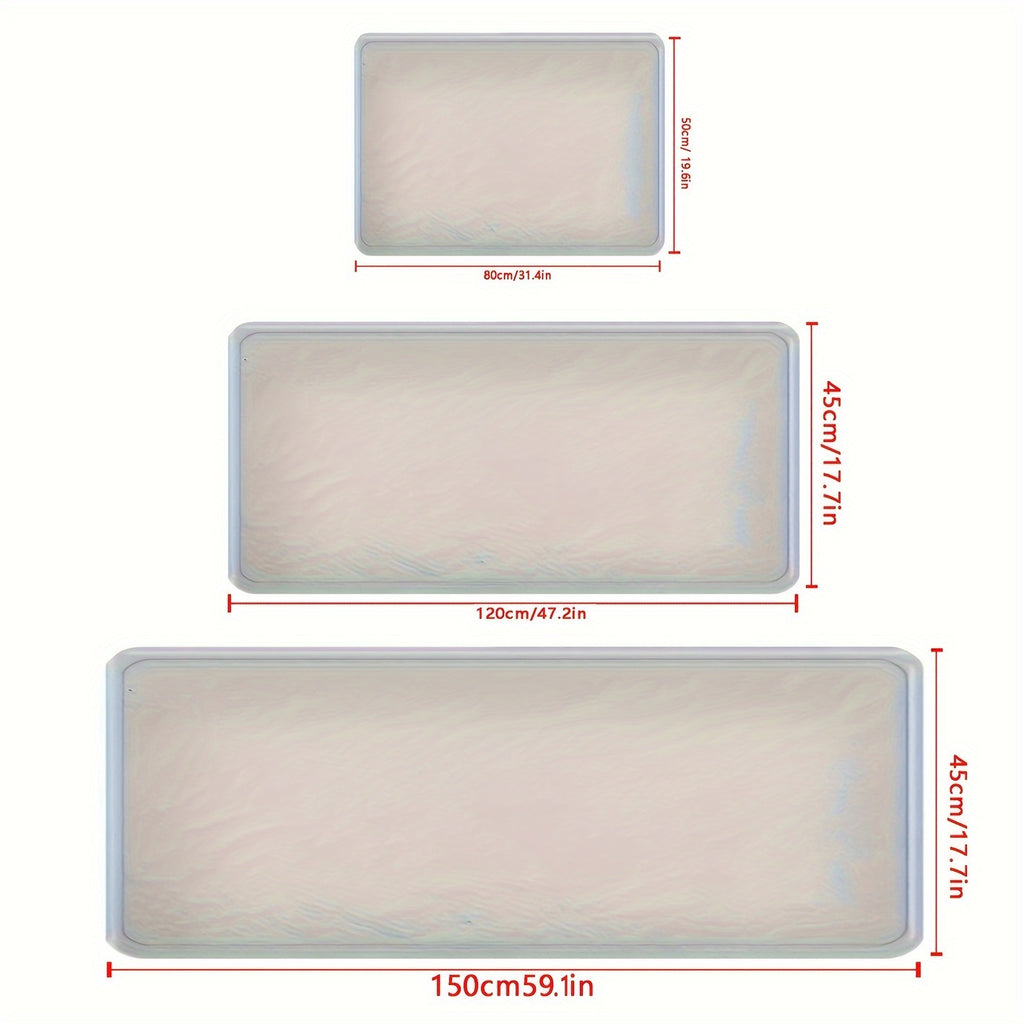 Two Additional Non-Slip Mats with a Green Leaf Pattern, Soft And Suitable for Living Rooms And Kitchens, They Are Woven Polyester Rugs, Hand Wash Only, Rectangular, Weighing 480Gsm, And 0.39inch Thick