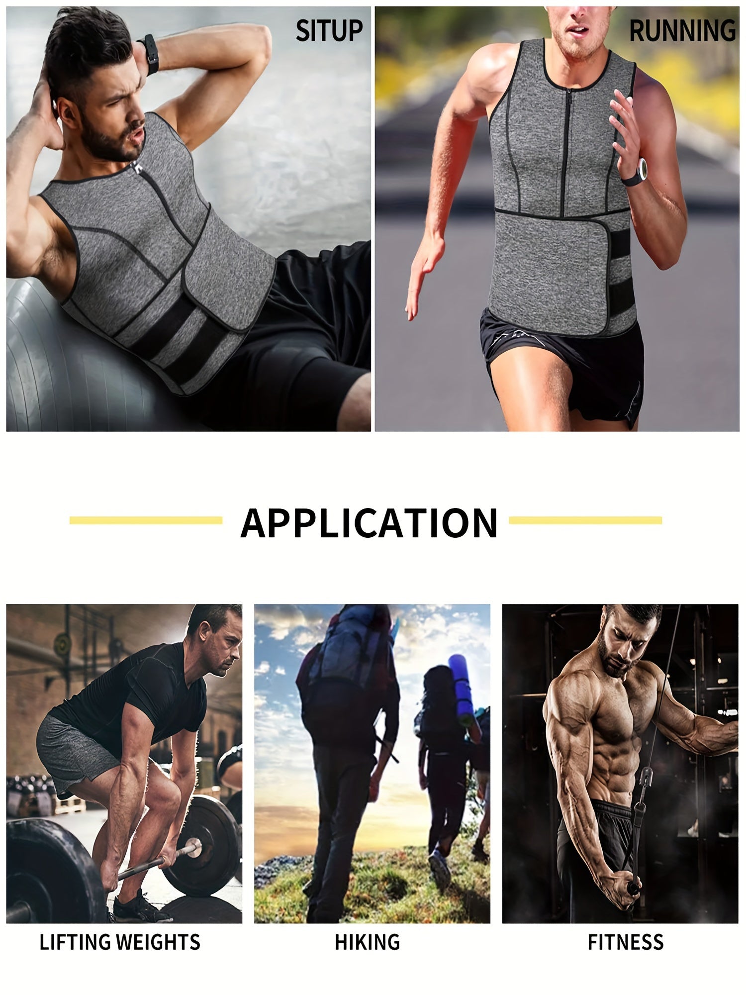 TKPARK Men's Adjustable Compression Tank Top & Waist Trainer - High-Elasticity Workout Shirt