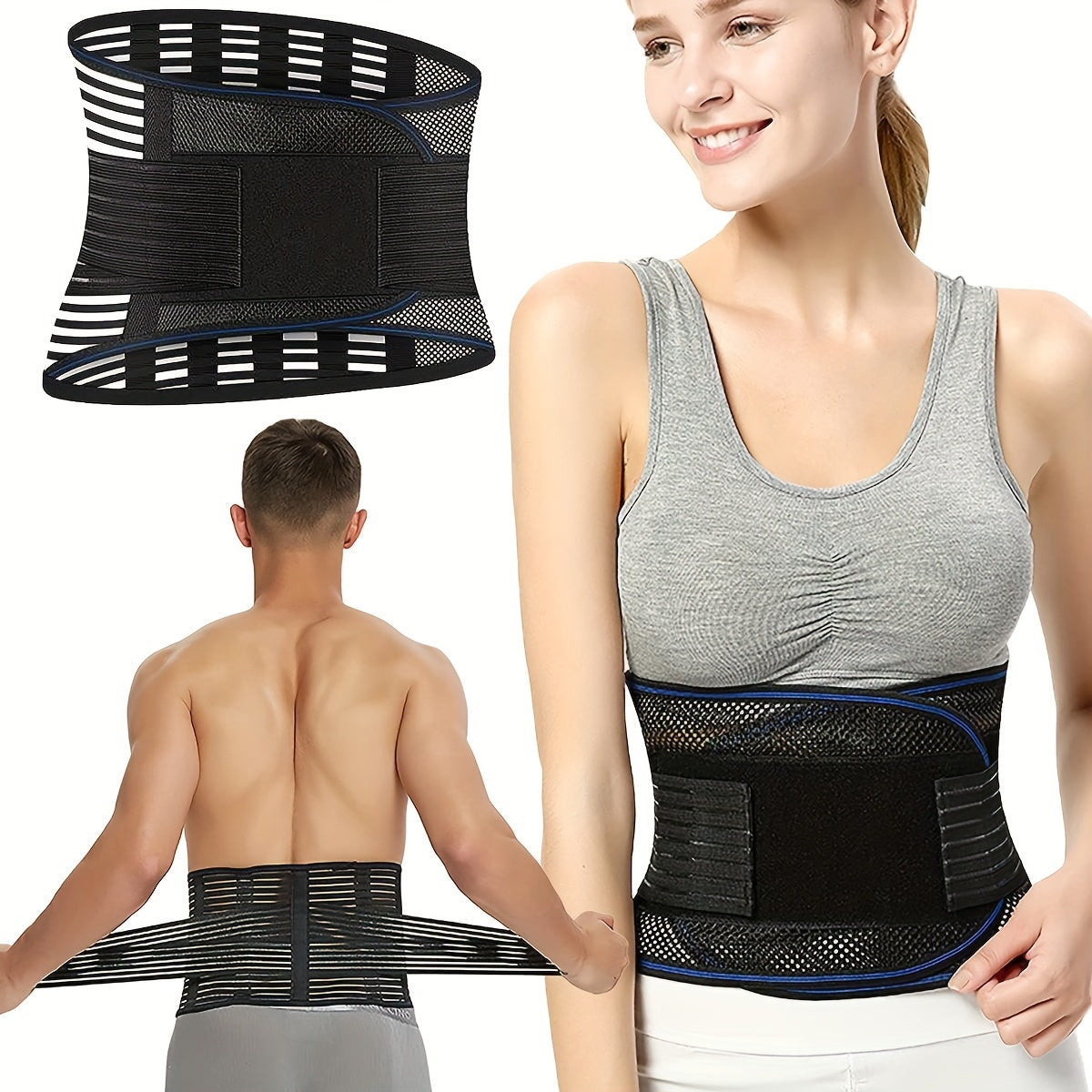 [1pc Adjustable Lower Back Brace] 1pc Adjustable Back Brace for Lower Back