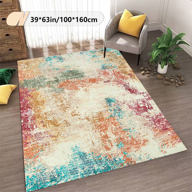 Modern Nordic Style Area Mat - 79" x 118" Non-Slip, Machine Washable, Easy Clean Polyester Mat with Vibrant Abstract Design for Living Room, Bedroom, Dining, and More, Rugs for Living Room