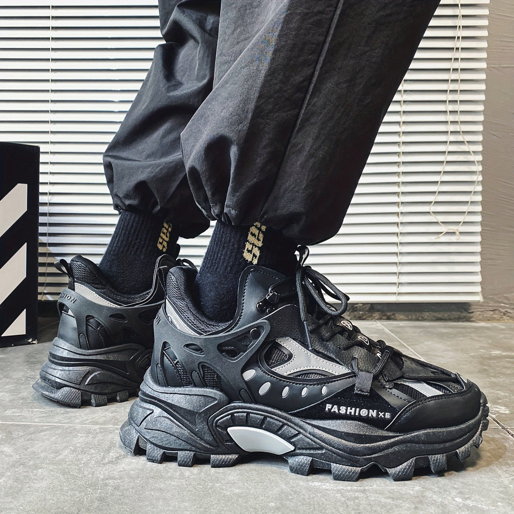 [1 Pair Men'S Cloud Pattern Sneakers] Round Toe Lace-Up  Athletic Sneakers, Sports , Breathable Fabric