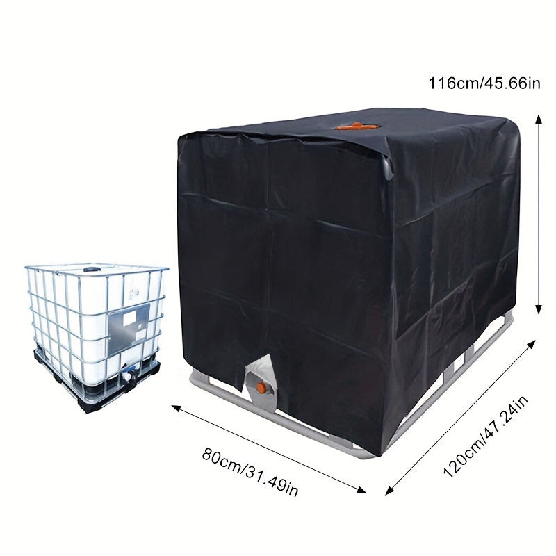 Waterproof Polyester Sunshade Cover - 1pc IBC Tote Cover For Outdoor Garden 1000L Rain Barrel Protective Cover