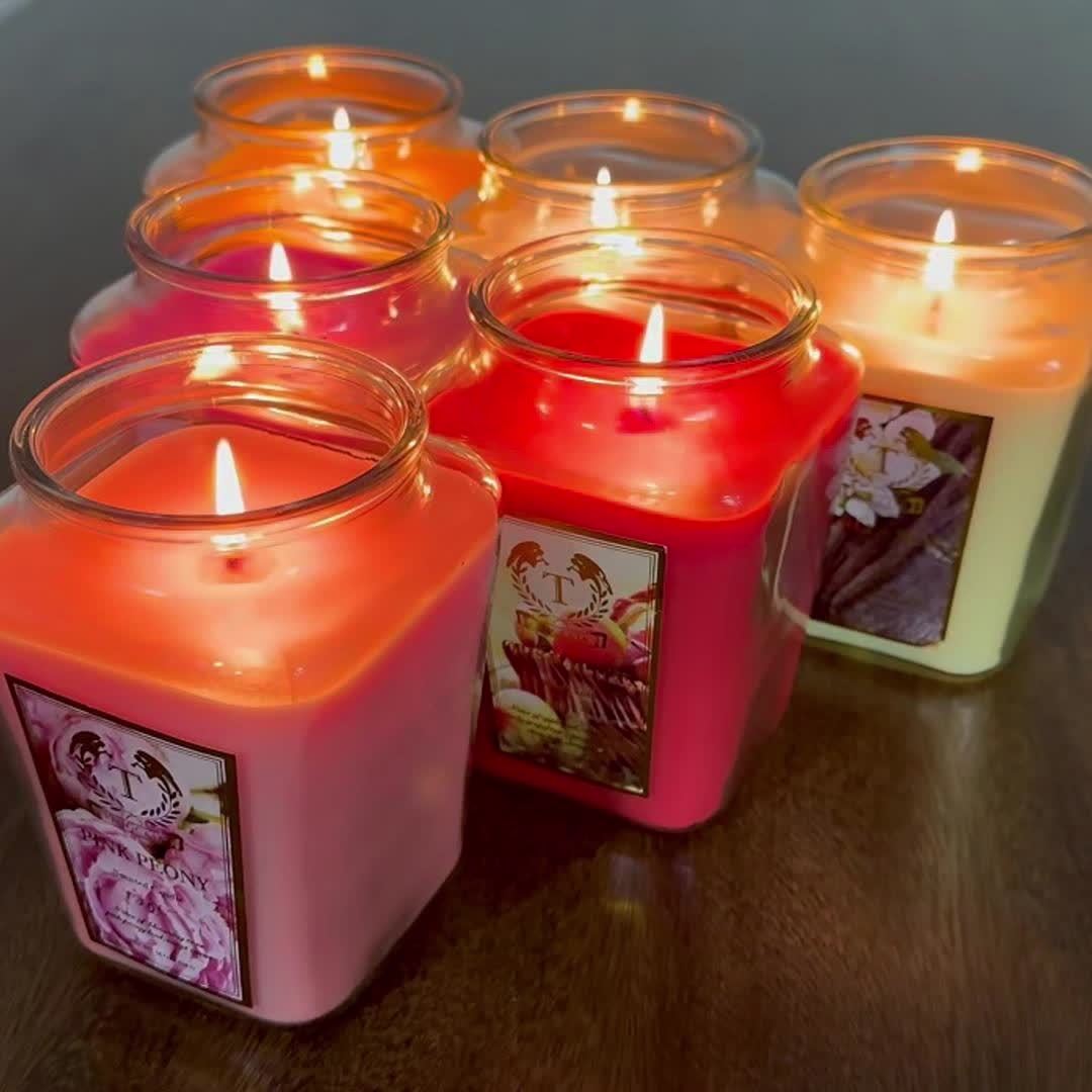 6-Scent Candle - 18oz Lavender & Vanilla Scented Candles in Glass Jars, Home Decor Gifts for Women, Mothers Day, Wedding, Birthday, Relaxing Spa & Special Occasions