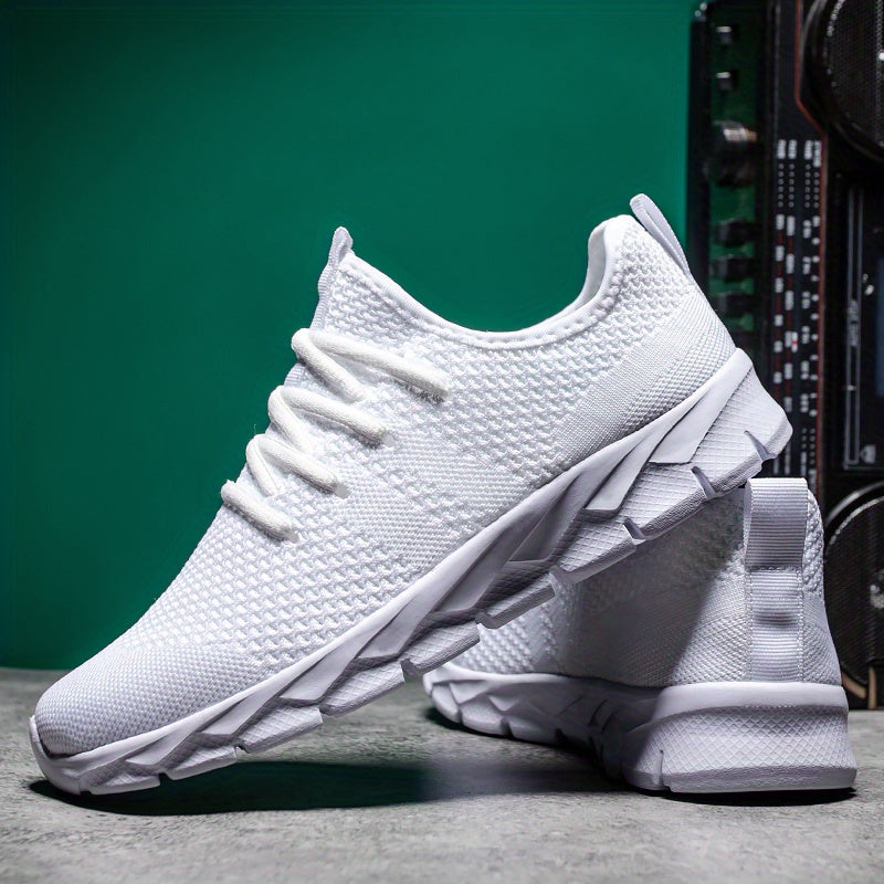 Womens Super-Breathable Flying Woven Sneakers - Stylish Casual Running Shoes with Lightweight Cushioning - Durable One-Color Charm for Sports & Everyday Wear