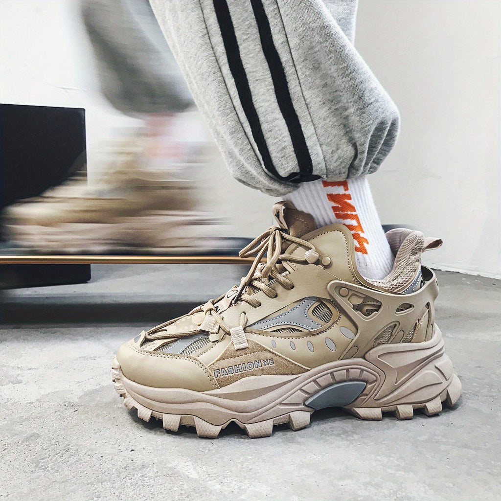 [1 Pair Men'S Cloud Pattern Sneakers] Round Toe Lace-Up  Athletic Sneakers, Sports , Breathable Fabric