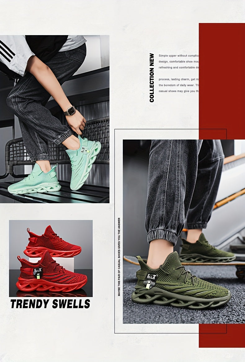 Men'S Lightweight Fashion Plus Size Casual Sports Shoes | Elastic Sole, Slip-On Closure, Fabric Upper, MD Sole, Wide Fit