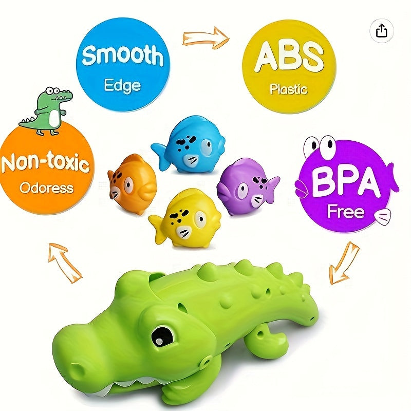 S Water Toys, Creative Educational Novelty Big Crocodile Eating Small Fish Bathroom Bath Toys, Gifts for Over 18 Months Old, Random Colors